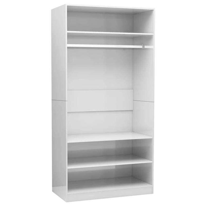 vidaXL Kleiderschrank Hochglanz-Weiß 100x50x200 cm Holzwerkstoff Modell 1 von VIDAXL