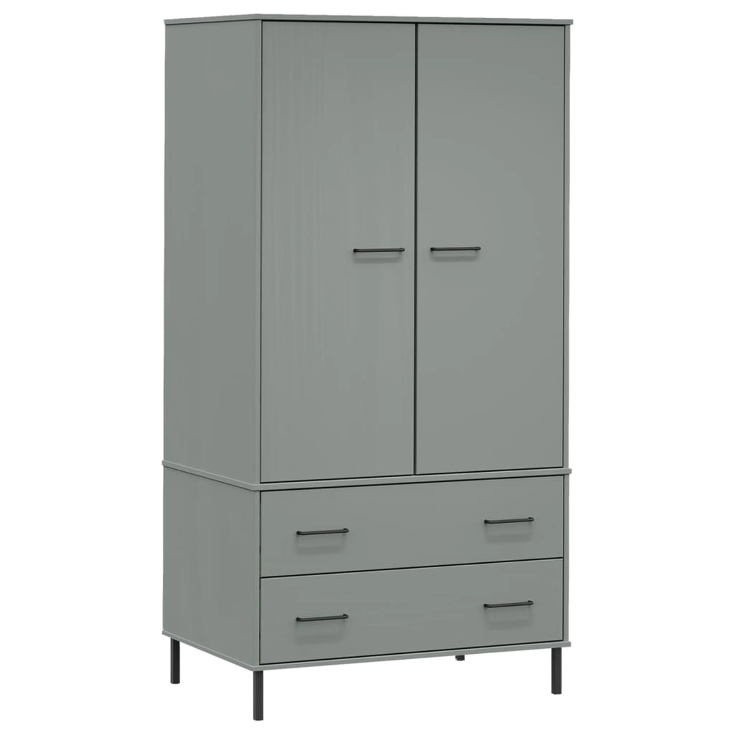 vidaXL Kleiderschrank OSLO Metallbeine Grau 90x55x172,5cm Massivholz vidaXL Kleiderschrank OSLO Metallbeine Grau 90x55x172,5cm Massivholz von VIDAXL