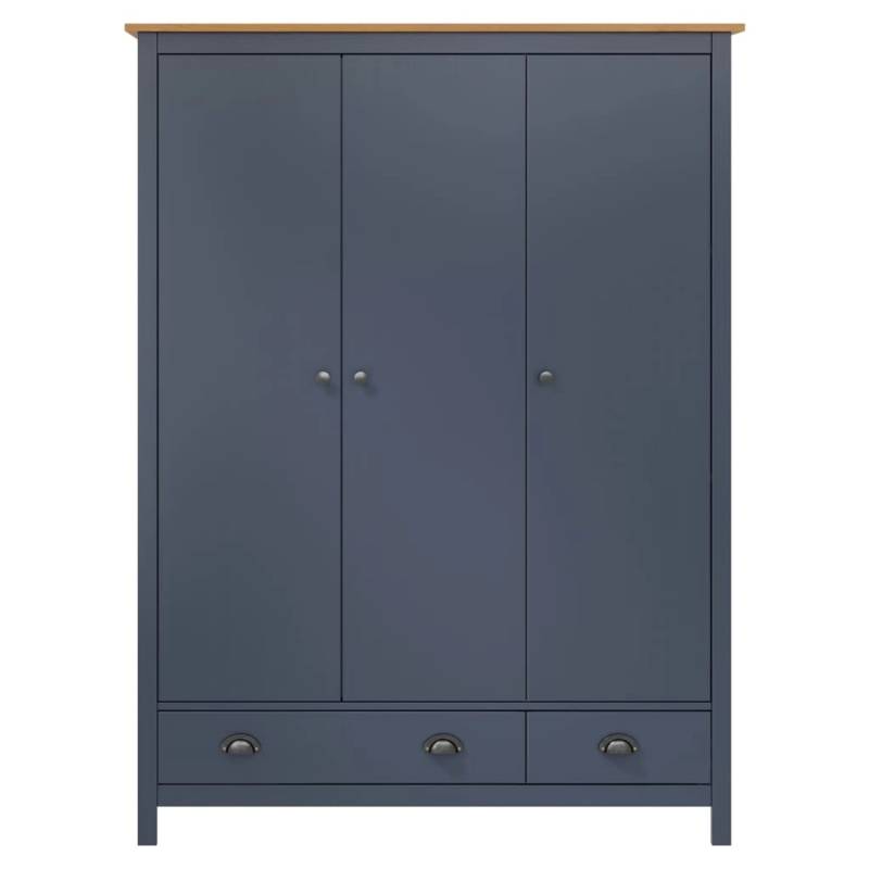 vidaXL Kleiderschrank mit 3 Türen Hill Grau 127x50x170 cm Kiefernholz von VIDAXL