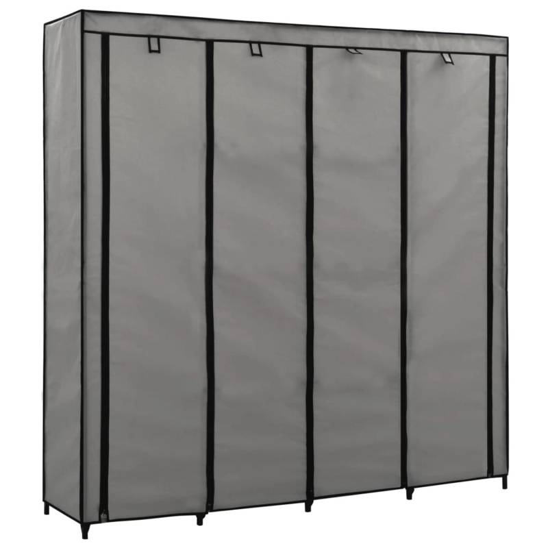 vidaXL Kleiderschrank mit 4 Fächern Grau 175 x 45 x 170 cm von VIDAXL