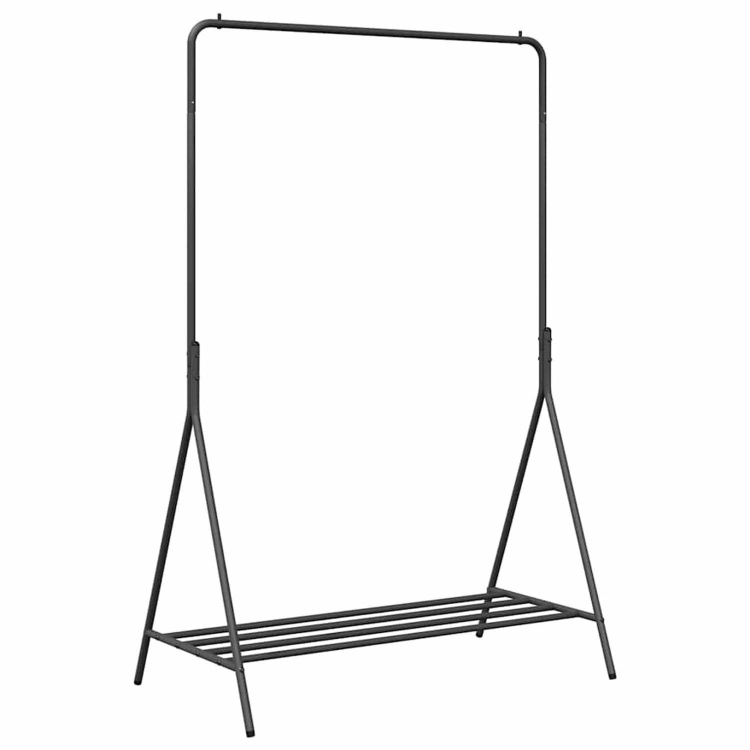 vidaXL Kleiderständer mit Regal Schwarz 100 x 56 x 154 cm Stahl 868444 von VIDAXL