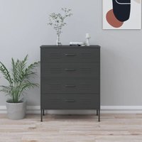 Vidaxl - Kommode Anthrazit 80x35x101,5 cm Stahl 382610 von VIDAXL
