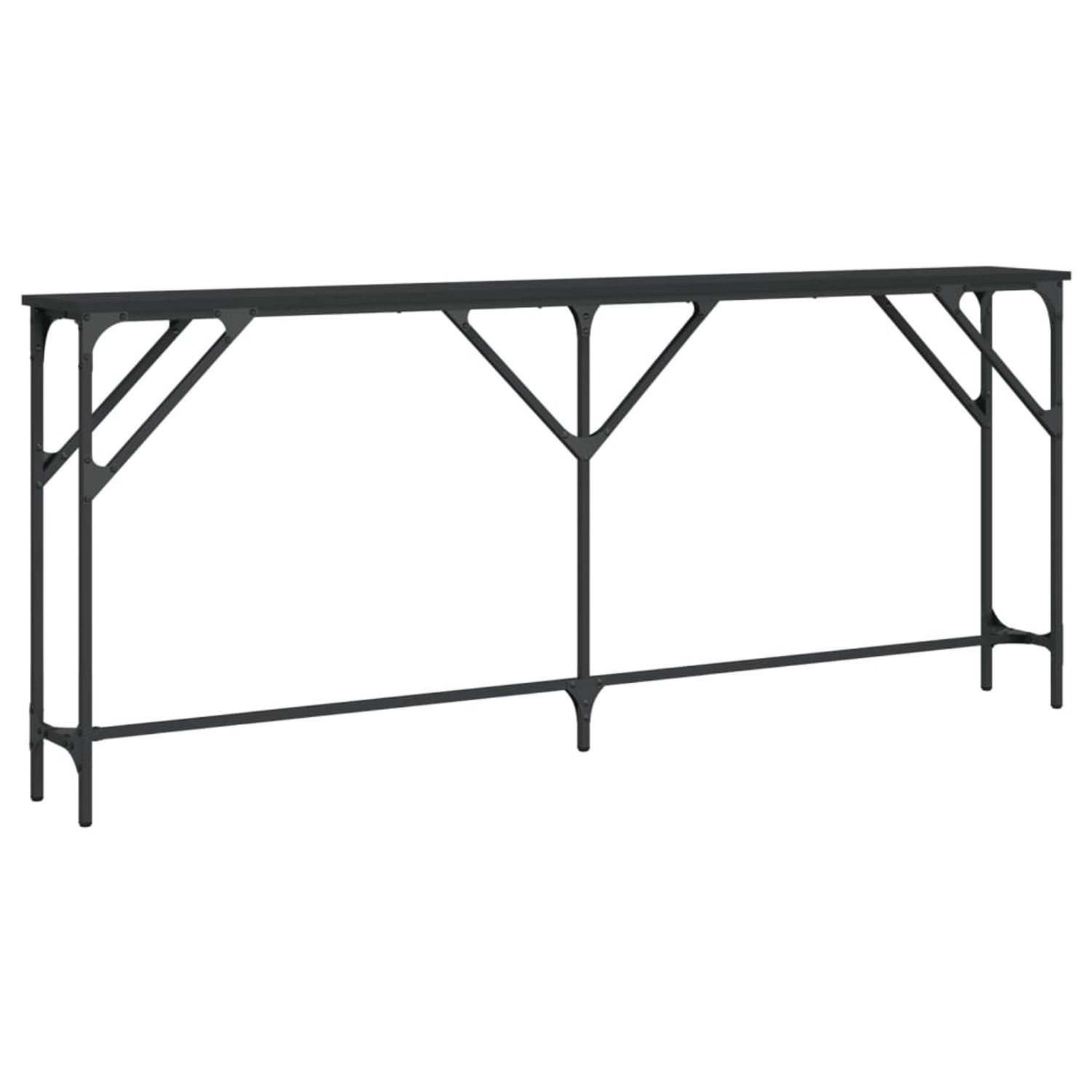 vidaXL Konsolentisch Schwarz 180x23x75 cm Holzwerkstoff von VIDAXL