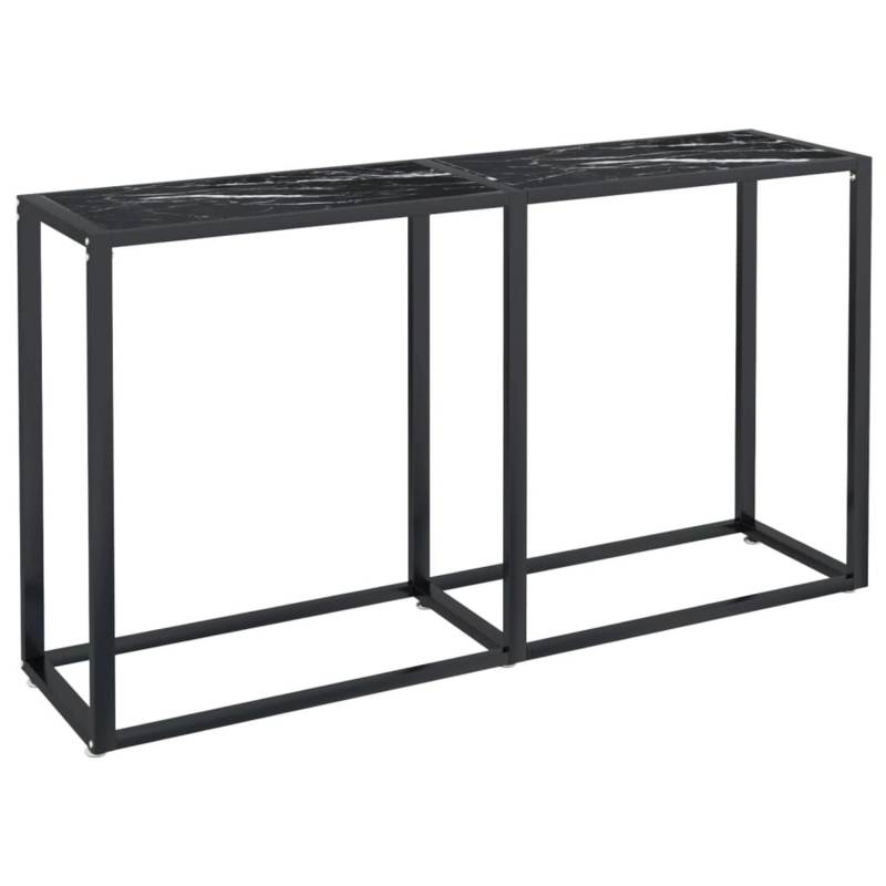 vidaXL Konsolentisch Schwarz Marmor-Optik 140x35x75,5 cm Hartglas von VIDAXL