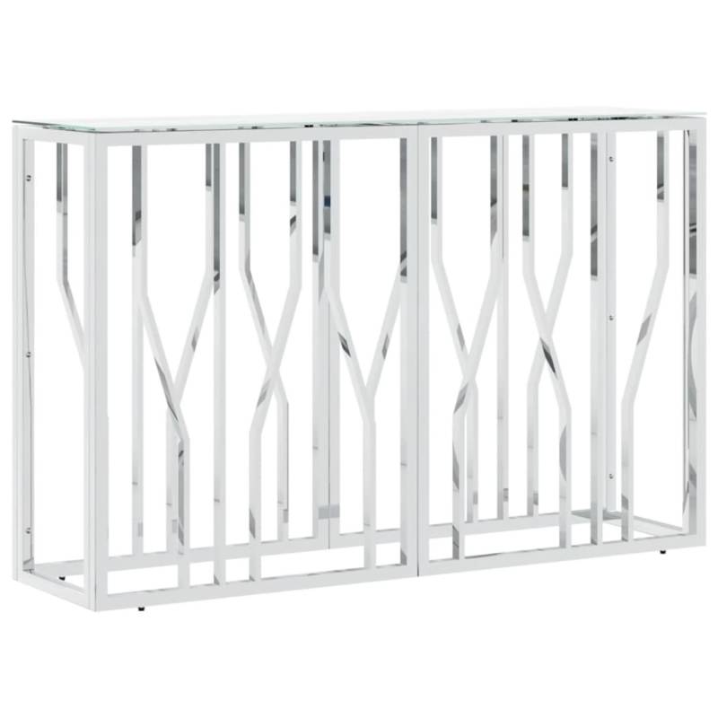 vidaXL Konsolentisch Silbern 110x30x70 cm Edelstahl und Glas 350027 vidaXL Konsolentisch Silbern 110x30x70 cm Edelstahl und Glas 350027 von VIDAXL