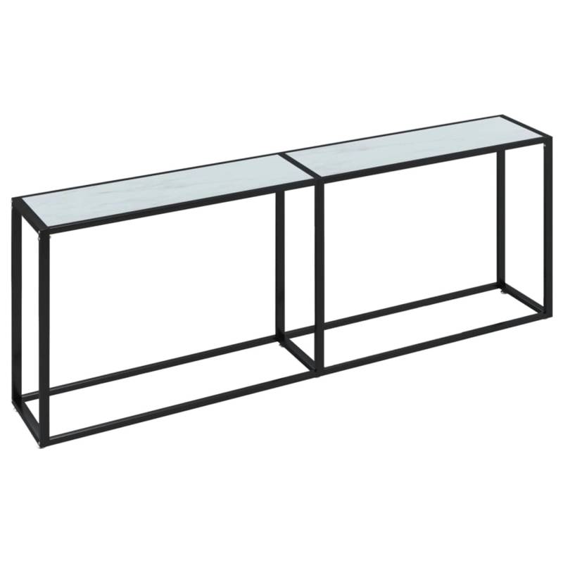 vidaXL Konsolentisch Weiß Marmor-Optik 220x35x75,5 cm Hartglas 331692 von VIDAXL