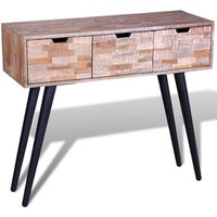 vidaXL Konsolentisch mit 3 Schubladen Altholz Teak von VIDAXL