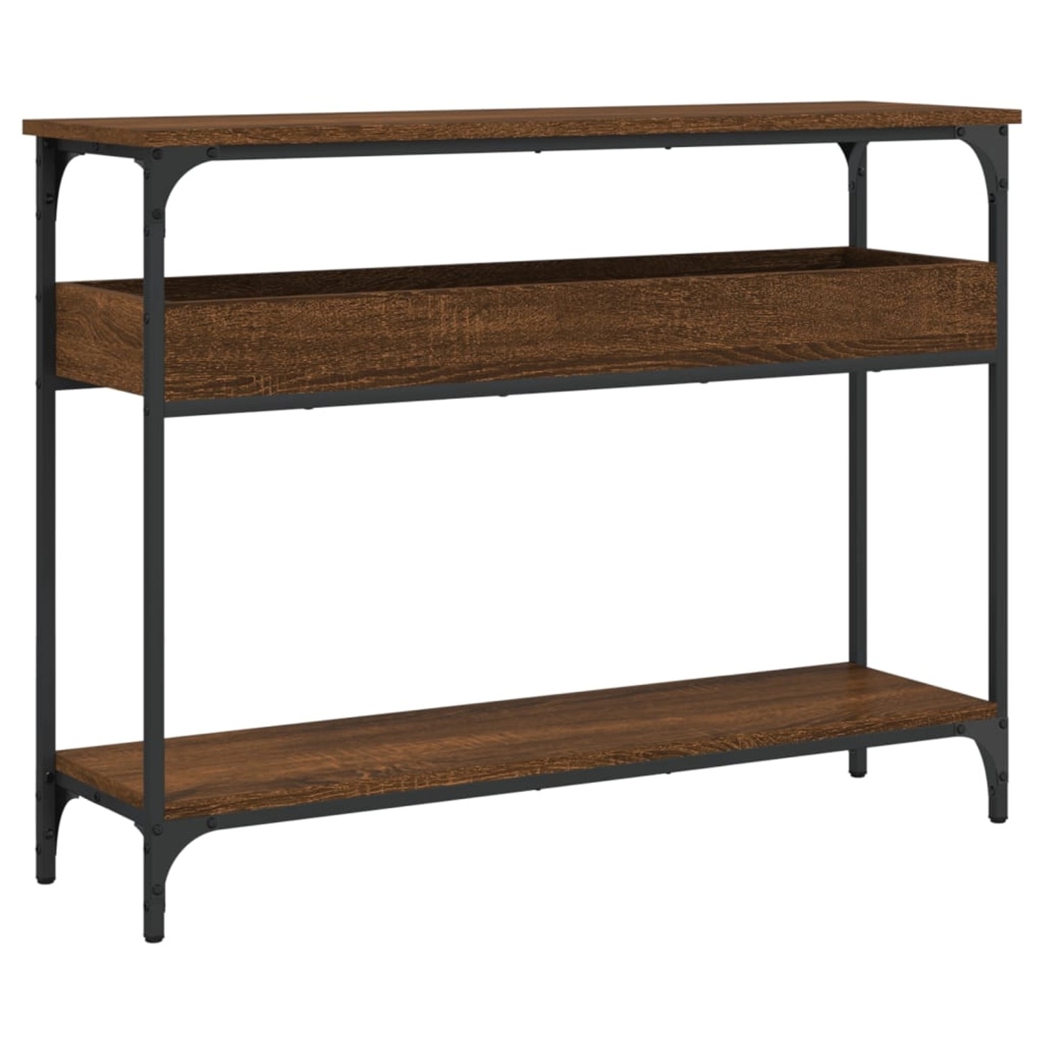vidaXL Konsolentisch mit Ablage Braun Eichen-Optik 100x29x75cm vidaXL Konsolentisch mit Ablage Braun Eichen-Optik 100x29x75cm von VIDAXL
