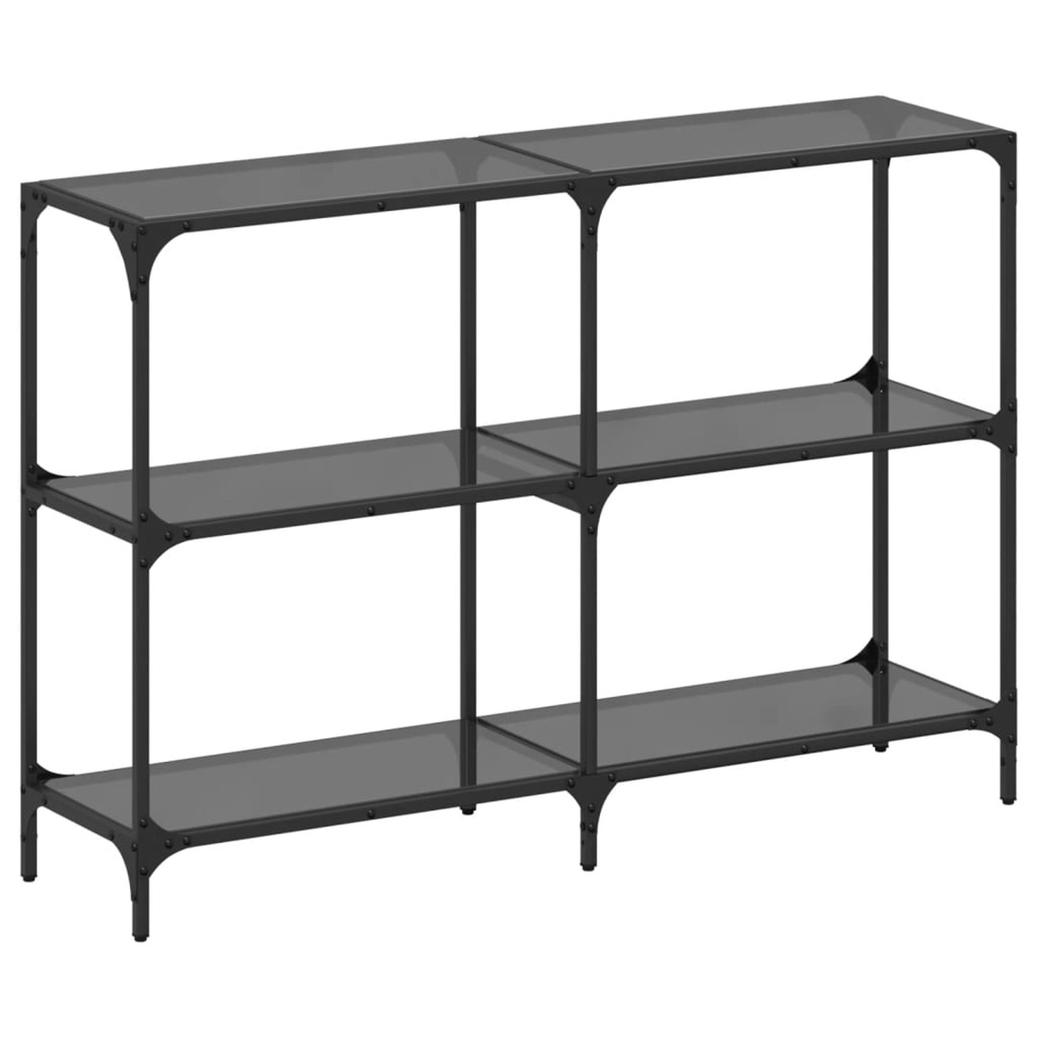 vidaXL Konsolentisch mit Glasplatte Schwarz 118,5x30x81 cm Stahl 846031 vidaXL Konsolentisch mit Glasplatte Schwarz 118,5x30x81 cm Stahl 846031 von VIDAXL