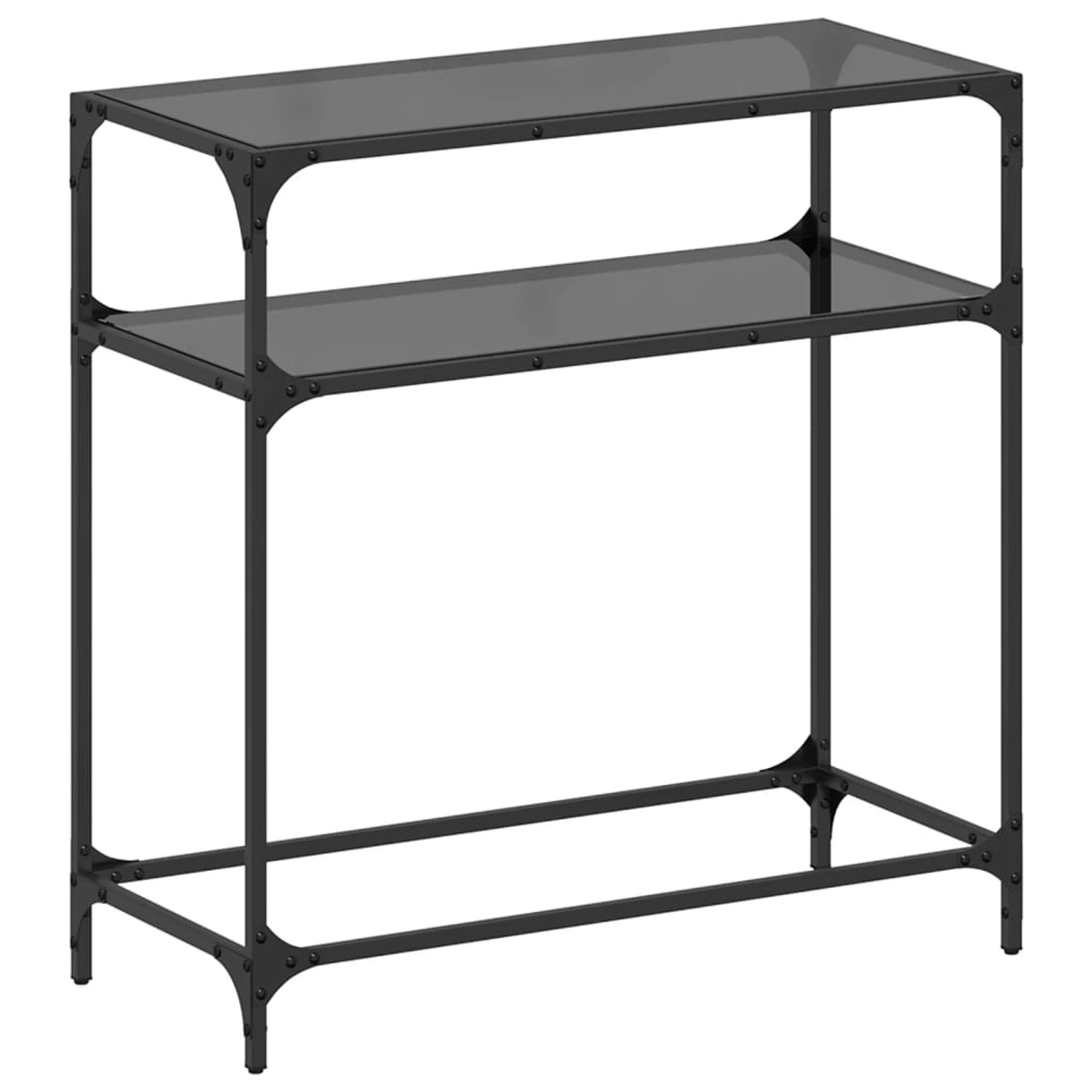 vidaXL Konsolentisch mit Glasplatte Schwarz 80x35x81 cm Stahl 846025 von VIDAXL
