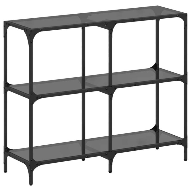 vidaXL Konsolentisch mit Glasplatte Schwarz 98x30x81 cm Stahl von VIDAXL