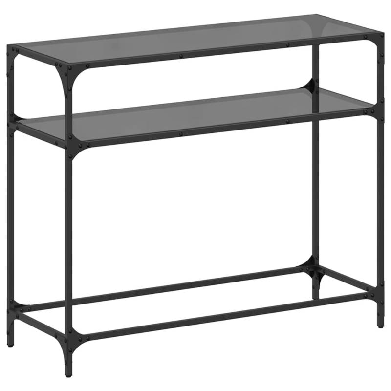 vidaXL Konsolentisch mit Glasplatte Schwarz 98x35x81 cm Stahl 846027 von VIDAXL