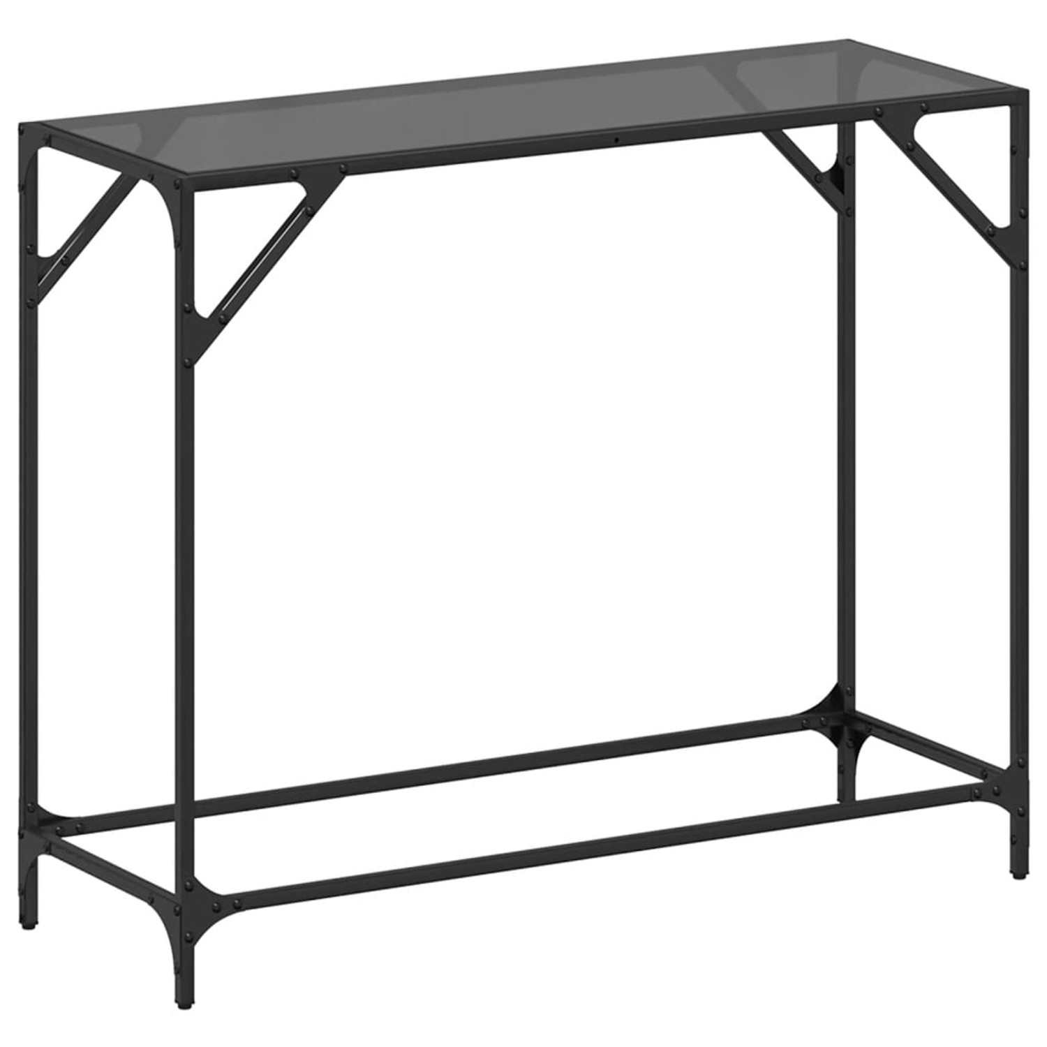 vidaXL Konsolentisch mit Glasplatte Schwarz 98x35x81 cm Stahl von VIDAXL