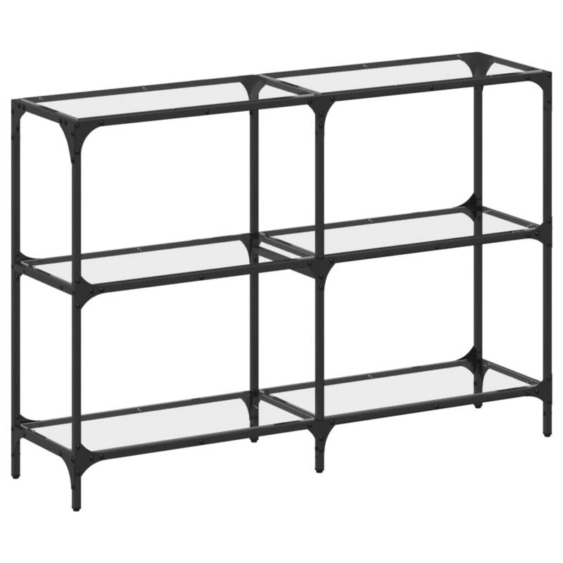vidaXL Konsolentisch mit Glasplatte Transparent 118,5x30x81 cm Stahl von VIDAXL