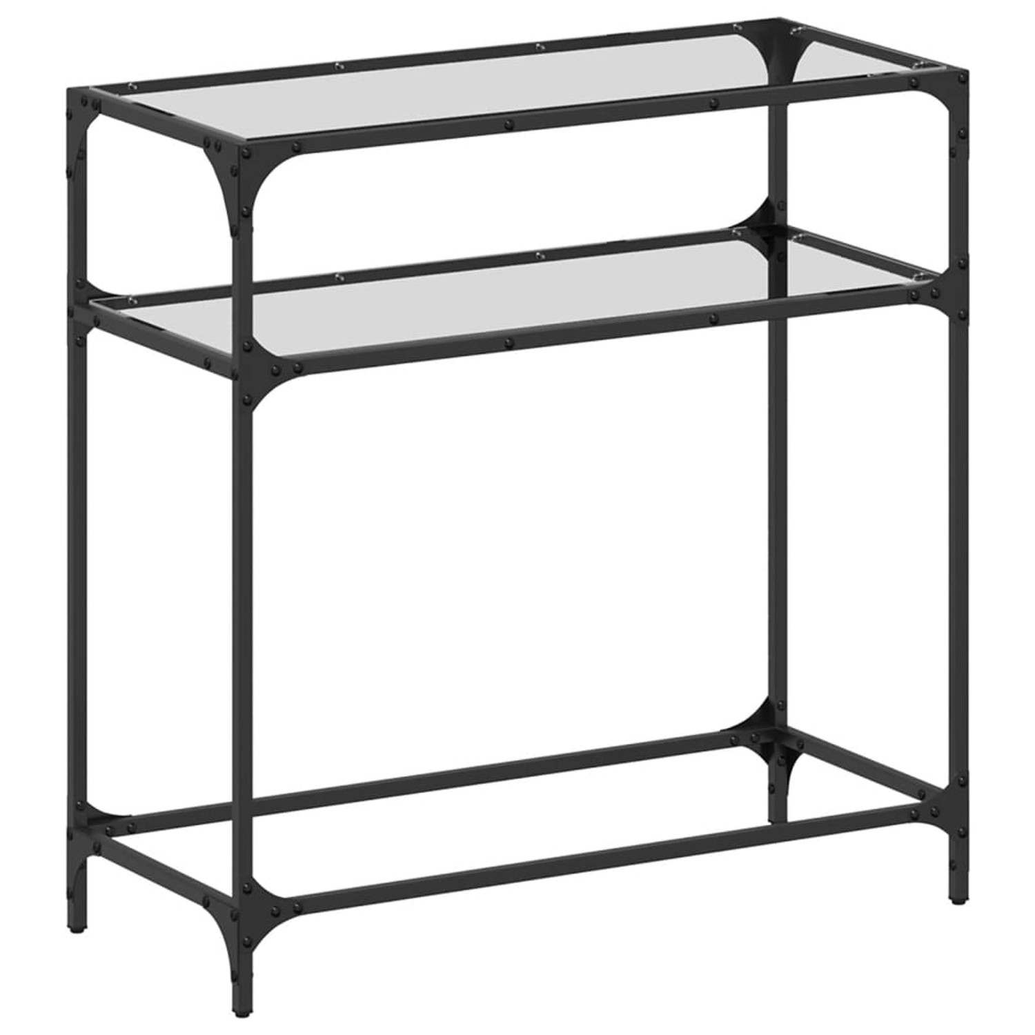 vidaXL Konsolentisch mit Glasplatte Transparent 80x35x81 cm Stahl vidaXL Konsolentisch mit Glasplatte Transparent 80x35x81 cm Stahl von VIDAXL
