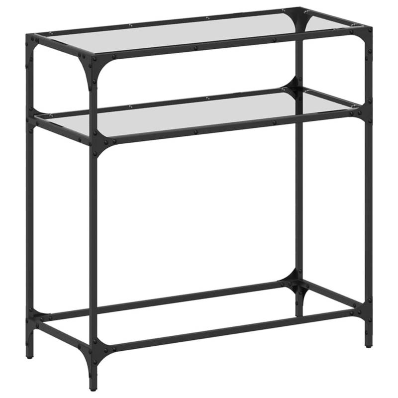 vidaXL Konsolentisch mit Glasplatte Transparent 80x35x81 cm Stahl von VIDAXL