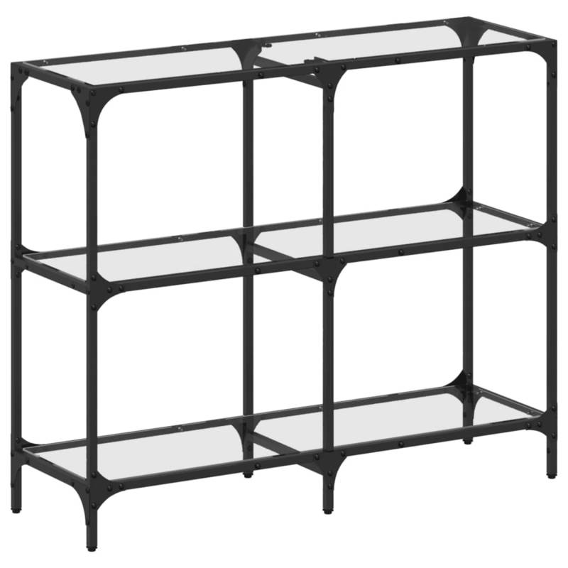 vidaXL Konsolentisch mit Glasplatte Transparent 98x30x81 cm Stahl von VIDAXL