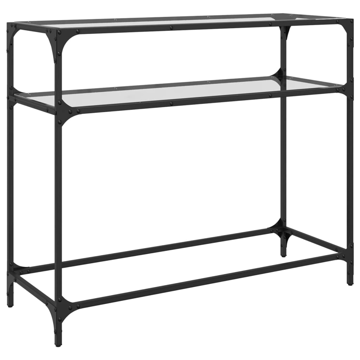 vidaXL Konsolentisch mit Glasplatte Transparent 98x35x81 cm Stahl Modell 1 vidaXL Konsolentisch mit Glasplatte Transparent 98x35x81 cm Stahl Modell 1 von VIDAXL