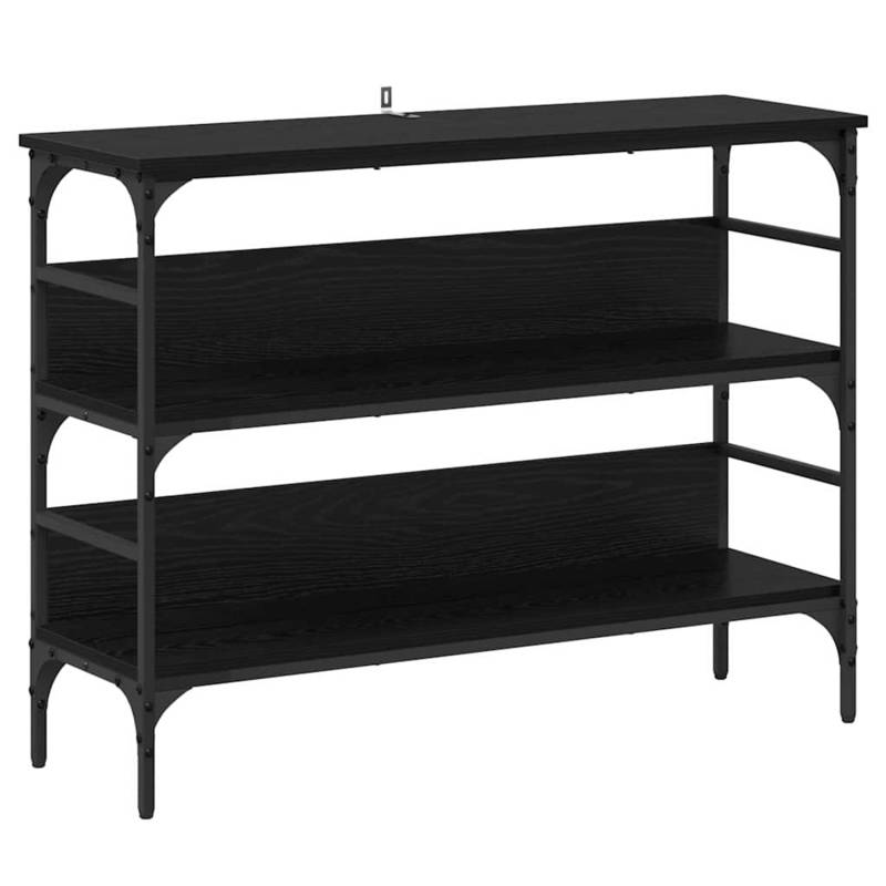 vidaXL Konsolentisch mit Regal Schwarz Eichen-Optik 100 x 32 x 75 cm 883555 von VIDAXL