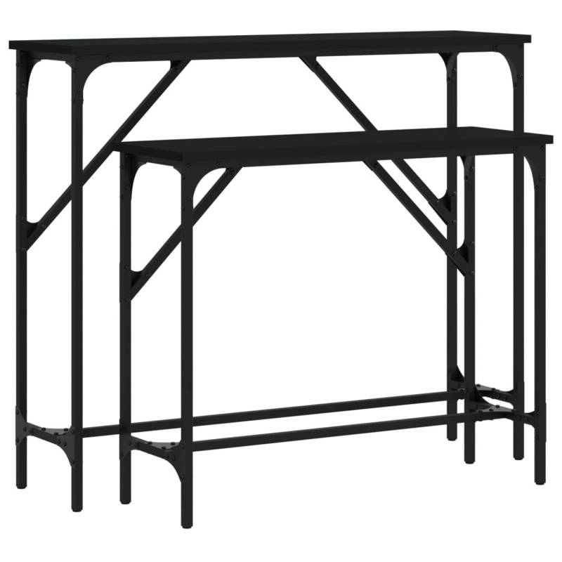 vidaXL Konsolentische 2 Stk. Schwarz Holzwerkstoff Modell 1 von VIDAXL