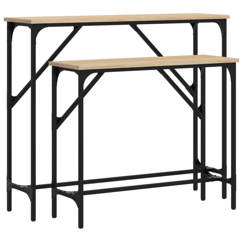 vidaXL Konsolentische 2 Stk. Sonoma-Eiche Holzwerkstoff Modell 1 von VIDAXL