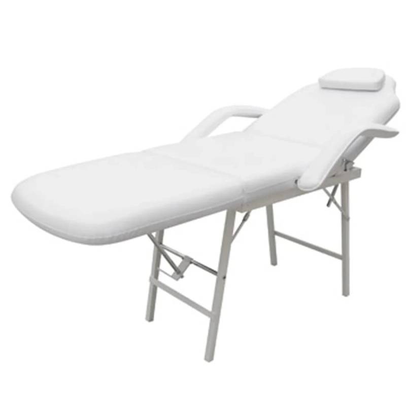 vidaXL Kosmetikstuhl Tragbar Kunstleder 185x78x76 cm Weiß Modell 1 von VIDAXL