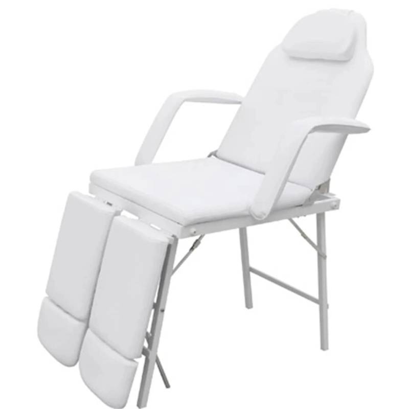 vidaXL Kosmetikstuhl Tragbar Kunstleder 185x78x76 cm Weiß von VIDAXL
