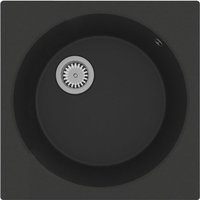 Riceel - vidaXL Küchenspüle mit Überlauf Schwarz Granit von RICEEL