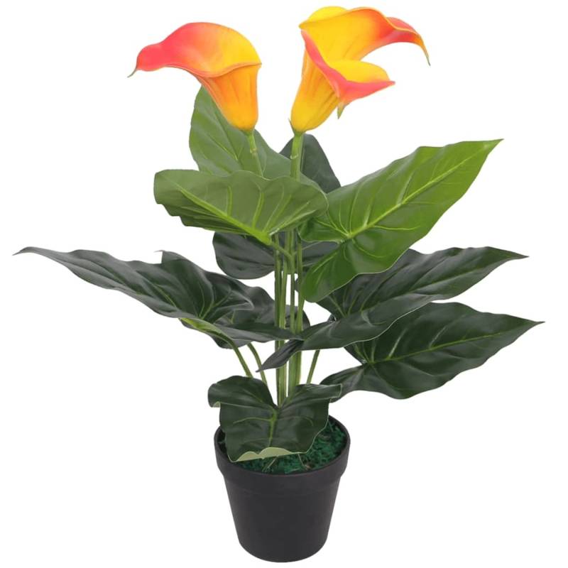vidaXL Künstliche Calla-Lilie mit Topf 45 cm Rot und Gelb von VIDAXL