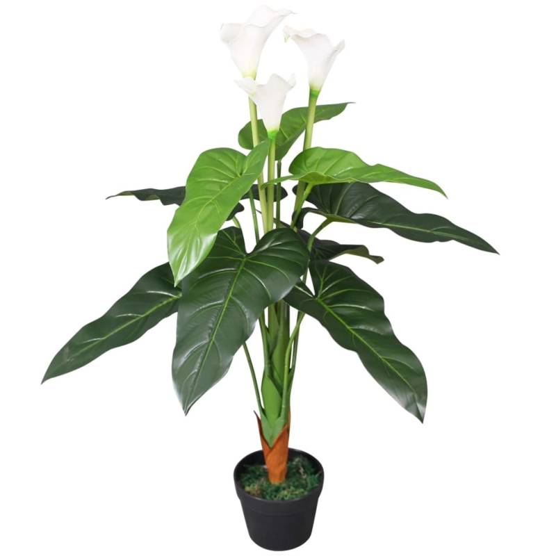 vidaXL Künstliche Calla-Lilie mit Topf 85 cm Weiß von VIDAXL