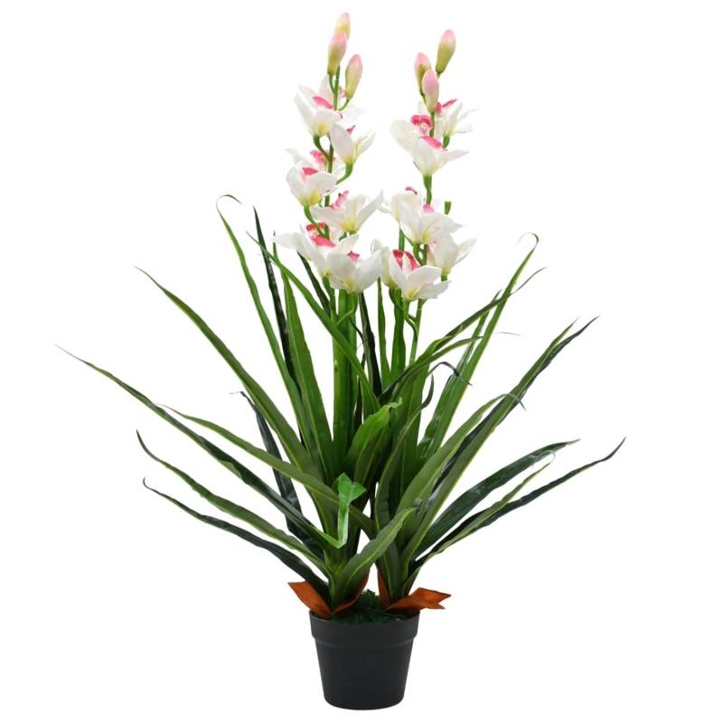 vidaXL Künstliche Cymbidium Orchideenpflanze mit Topf 100 cm Grün von VIDAXL