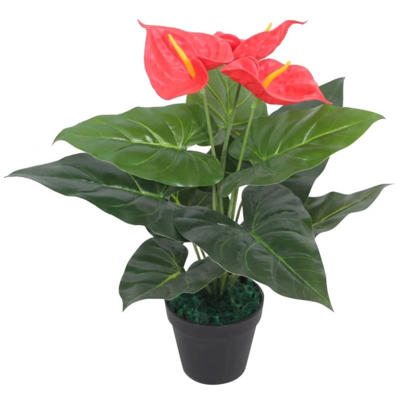 vidaXL Künstliche Flamingoblume mit Topf 45 cm Rot und Gelb von VIDAXL