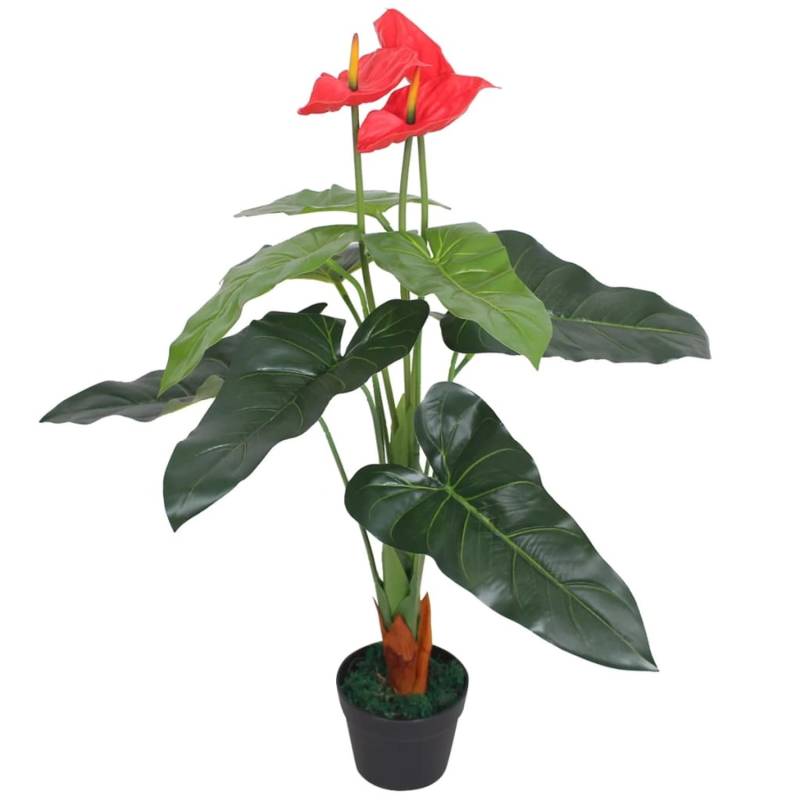 vidaXL Künstliche Flamingoblume mit Topf 90 cm Rot und Gelb von VIDAXL