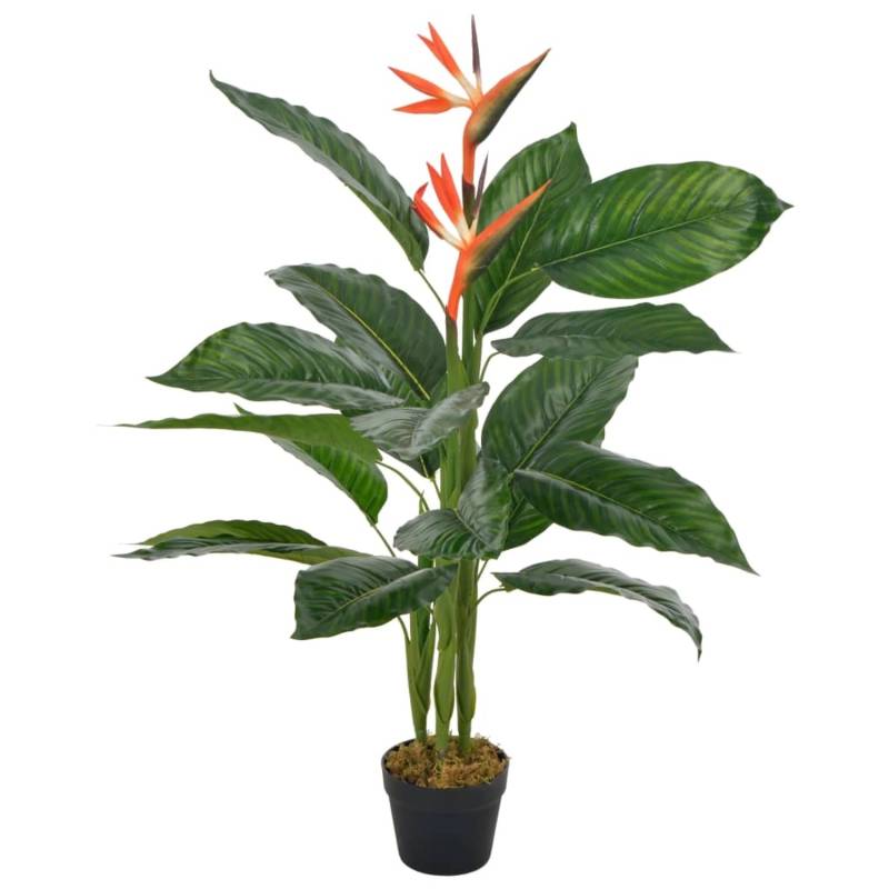 vidaXL Künstliche Pflanze Strelitzia mit Topf Rot 100 cm von VIDAXL