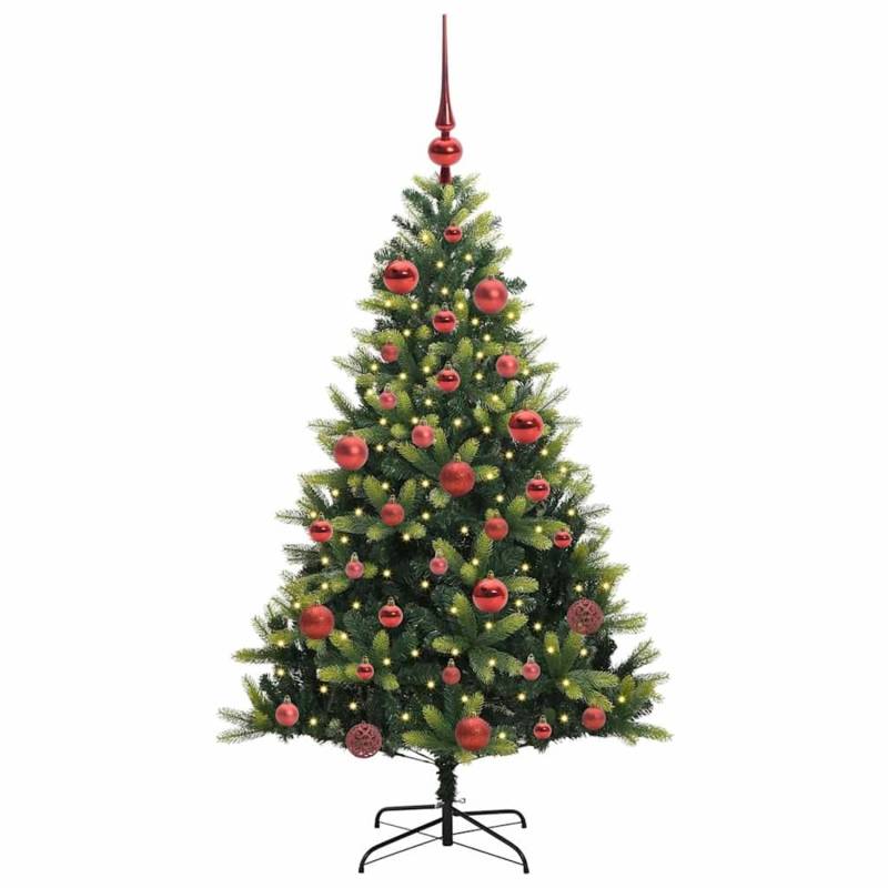 vidaXL Künstlicher Geflammter Weihnachtsbaum 150 LEDs Grün 150 cm 3395982 von VIDAXL