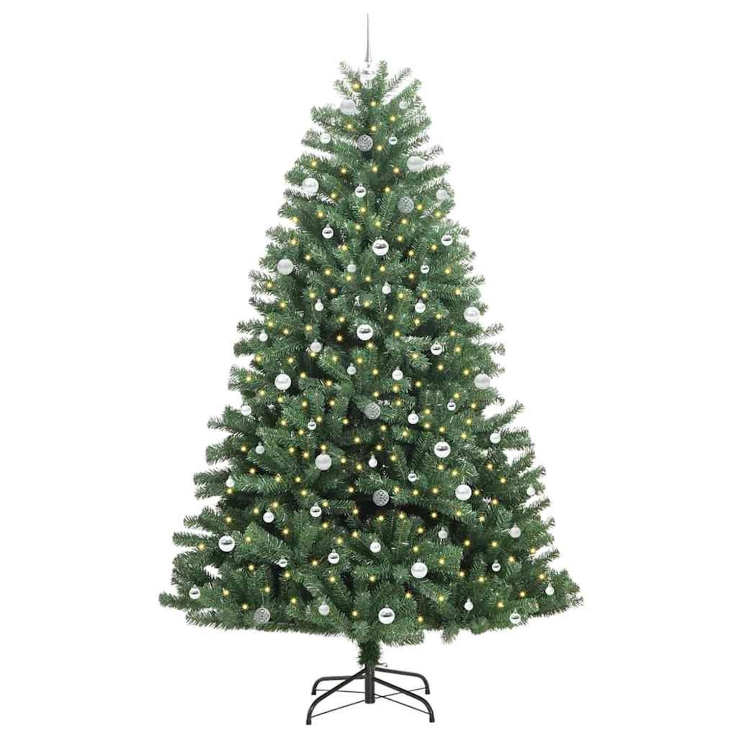 vidaXL Künstlicher Klappbarer Weihnachtsbaum mit 300 LEDs Grün 240 cm 3395510 von VIDAXL