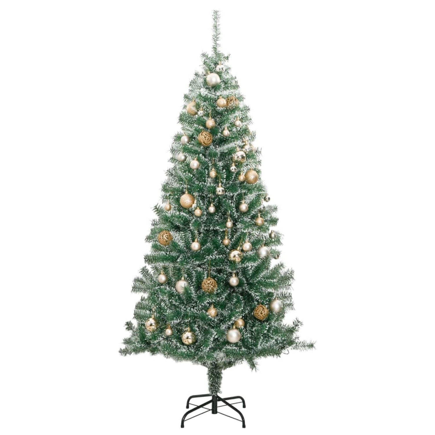 vidaXL Künstlicher Weihnachtsbaum 300 LEDs & Kugeln Beschneit 180 cm Modell 2 von VIDAXL