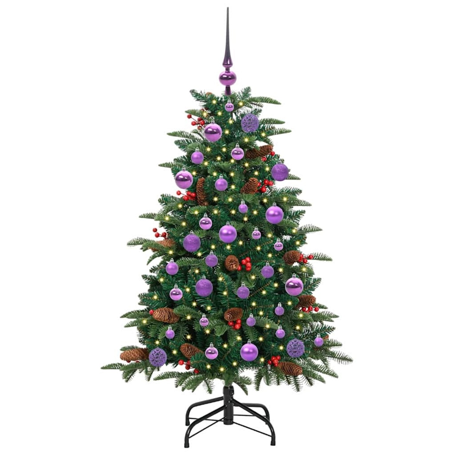 vidaXL Künstlicher Weihnachtsbaum mit 150 LEDs mit Ständer Grün 120 cm 3395538 von VIDAXL