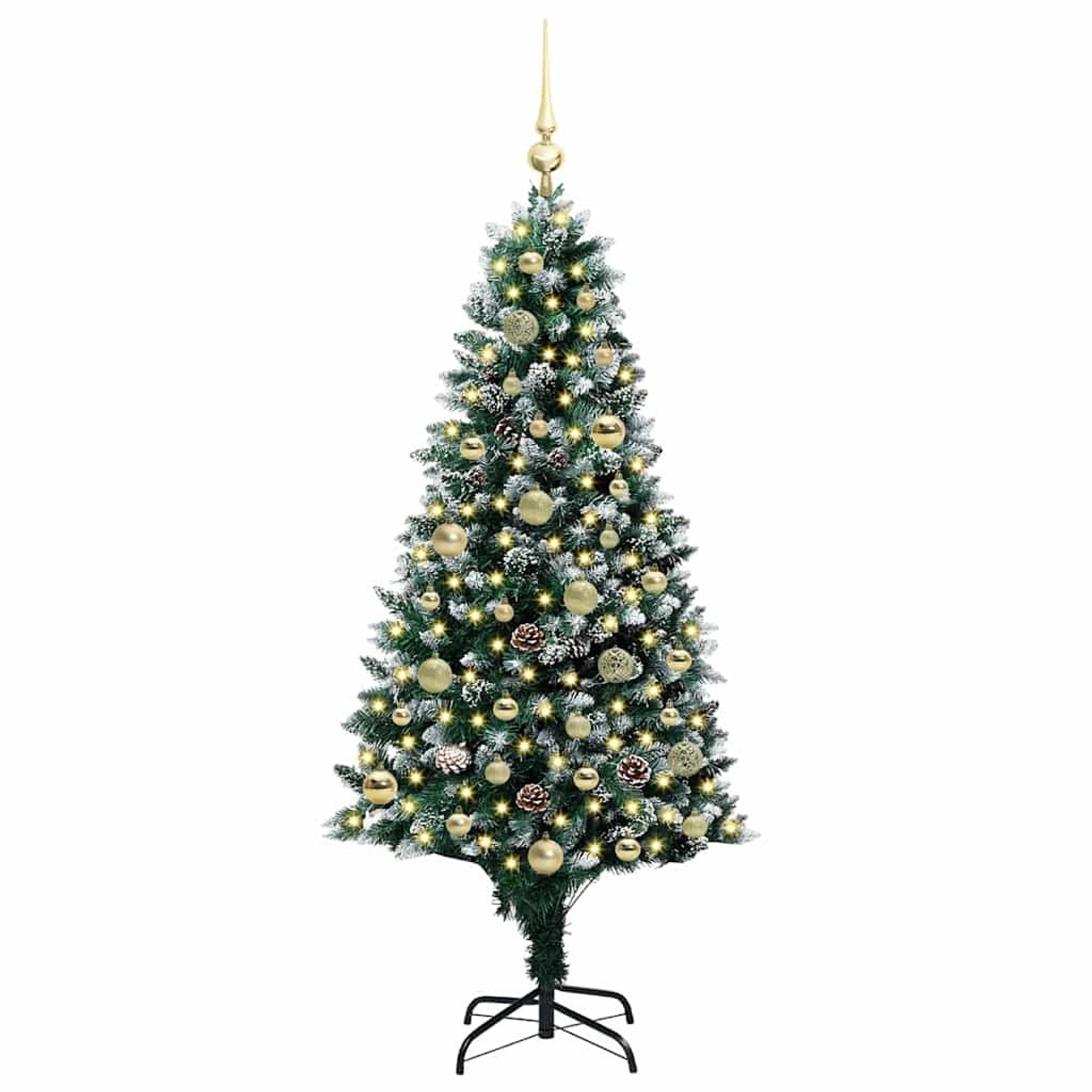 vidaXL Künstlicher Weihnachtsbaum mit 150 LEDs mit Ständer Grün 150 cm 3396255 von VIDAXL