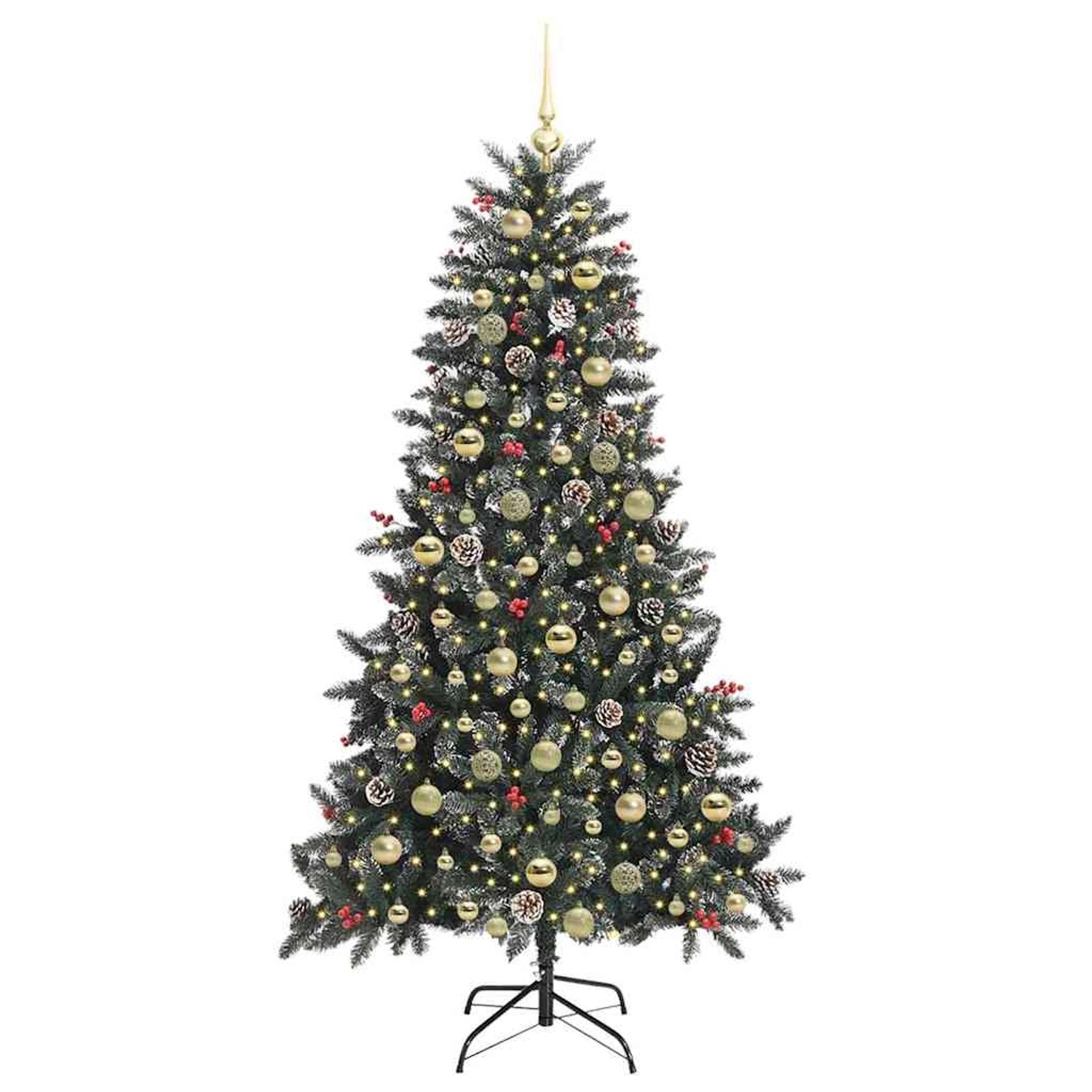 vidaXL Künstlicher Weihnachtsbaum mit 300 LEDs Grün 99 x 99 x 180 cm 3395884 von VIDAXL