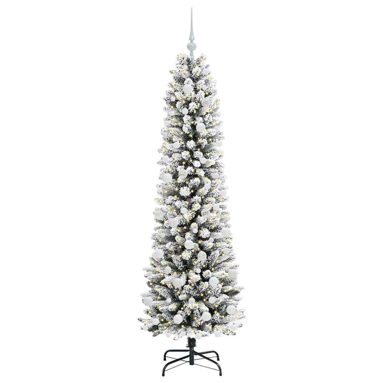 vidaXL Künstlicher Weihnachtsbaum mit 300 LEDs Grün und Weiß 180 cm 3396108 von VIDAXL