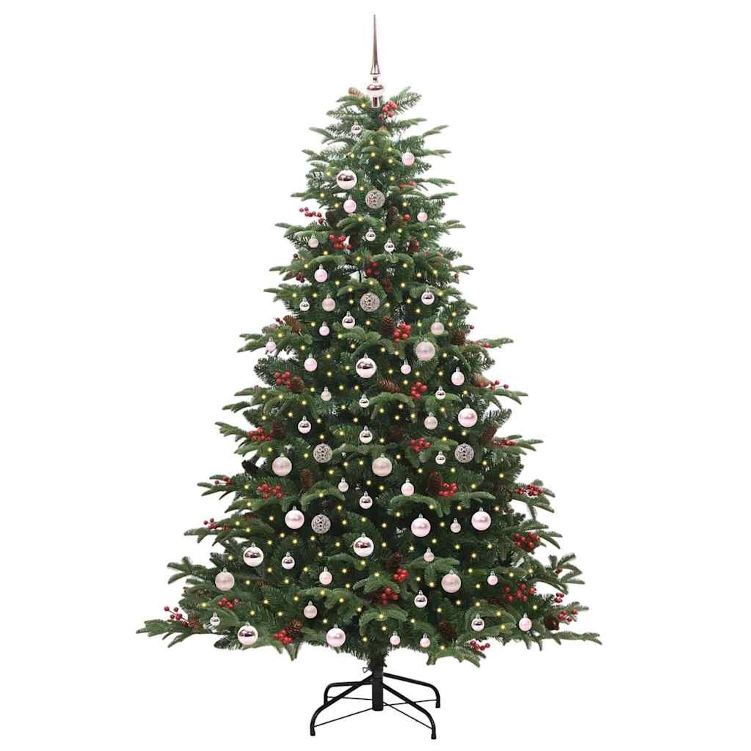 vidaXL Künstlicher Weihnachtsbaum mit 300 LEDs mit Ständer Grün 210 cm 3395561 von VIDAXL