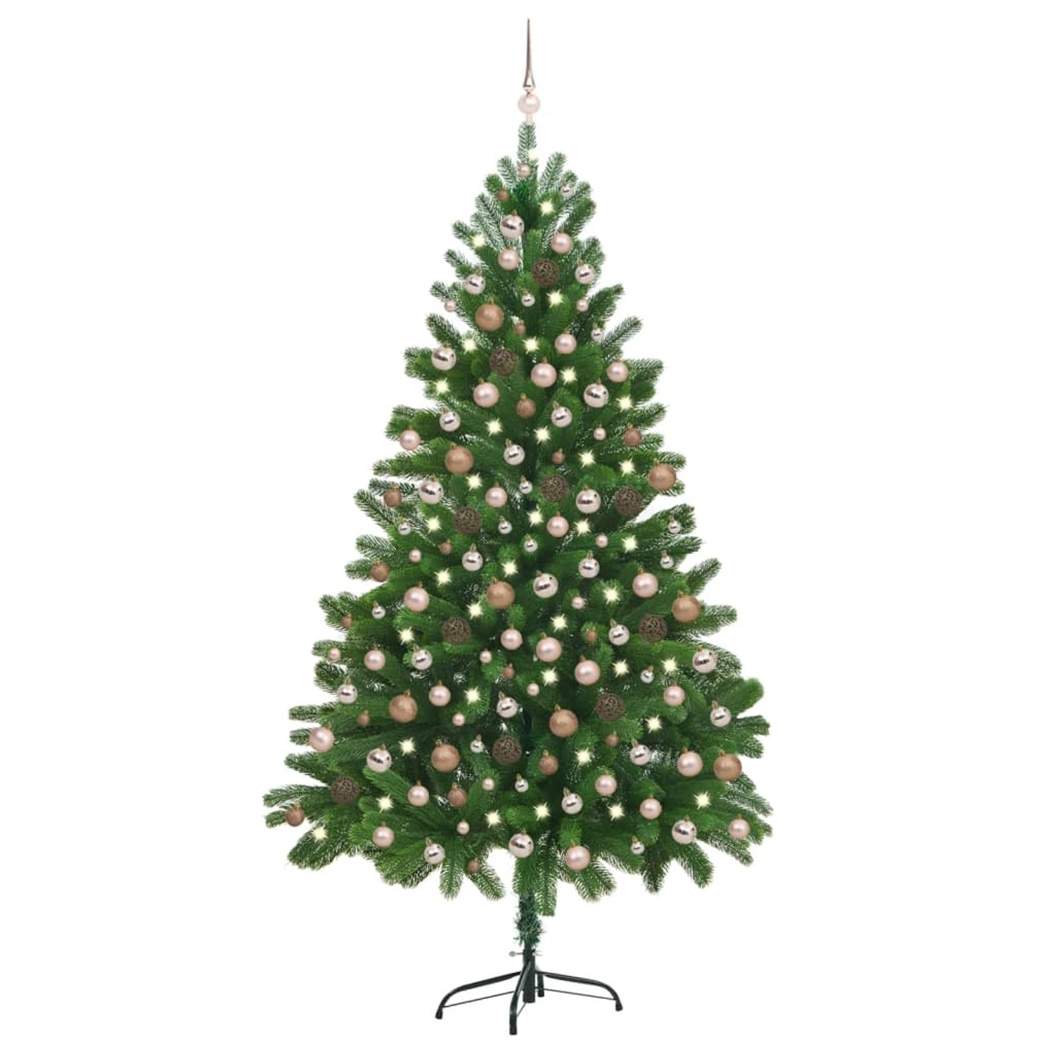 vidaXL Künstlicher Weihnachtsbaum mit LEDs   Kugeln 210 cm Grün Modell 2 von VIDAXL