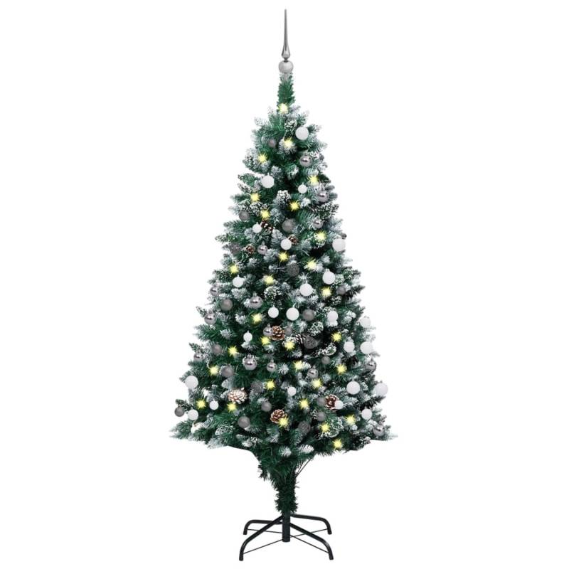 vidaXL Künstlicher Weihnachtsbaum mit LEDs   Kugeln   Zapfen 180 cm Modell 5 von VIDAXL