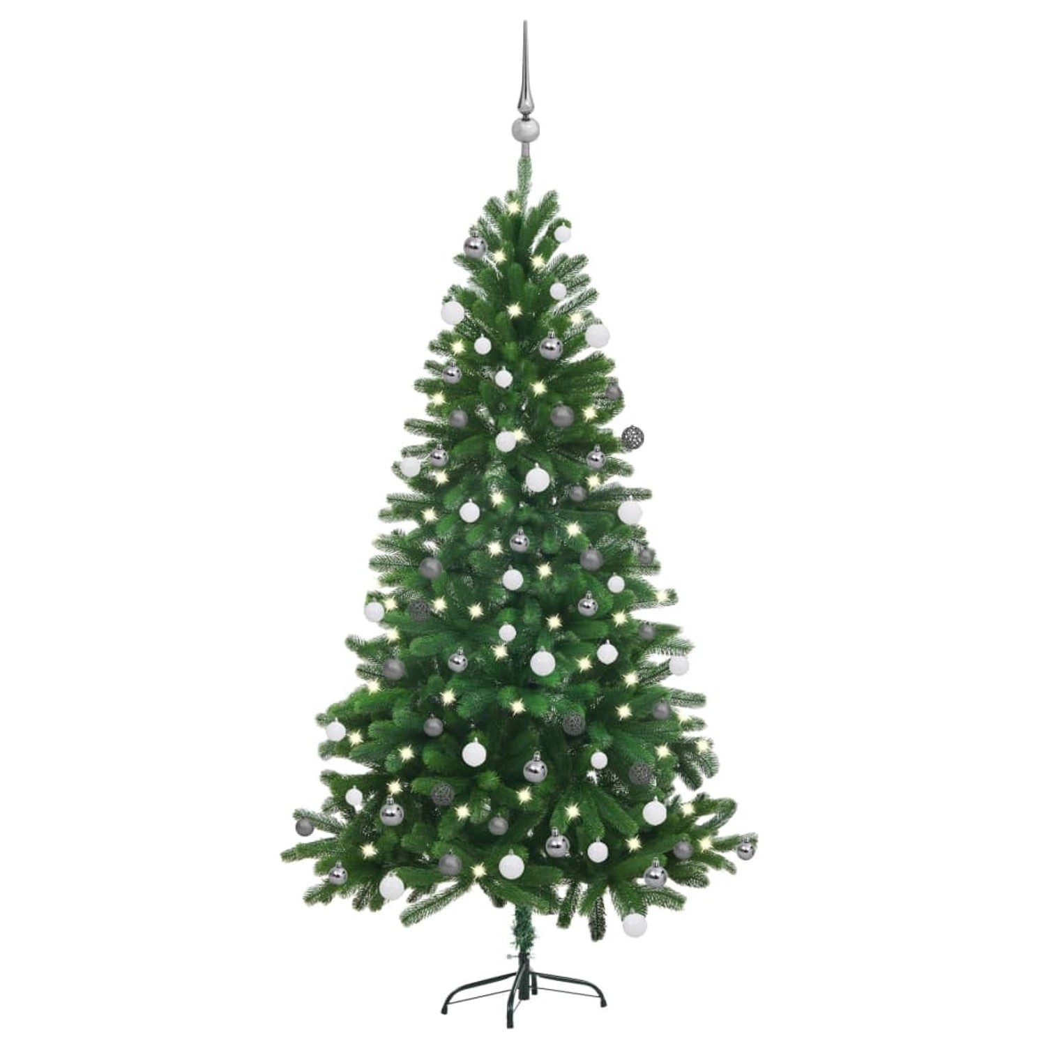 vidaXL Künstlicher Weihnachtsbaum mit LEDs & Kugeln 150 cm Grün Modell 3 von VIDAXL