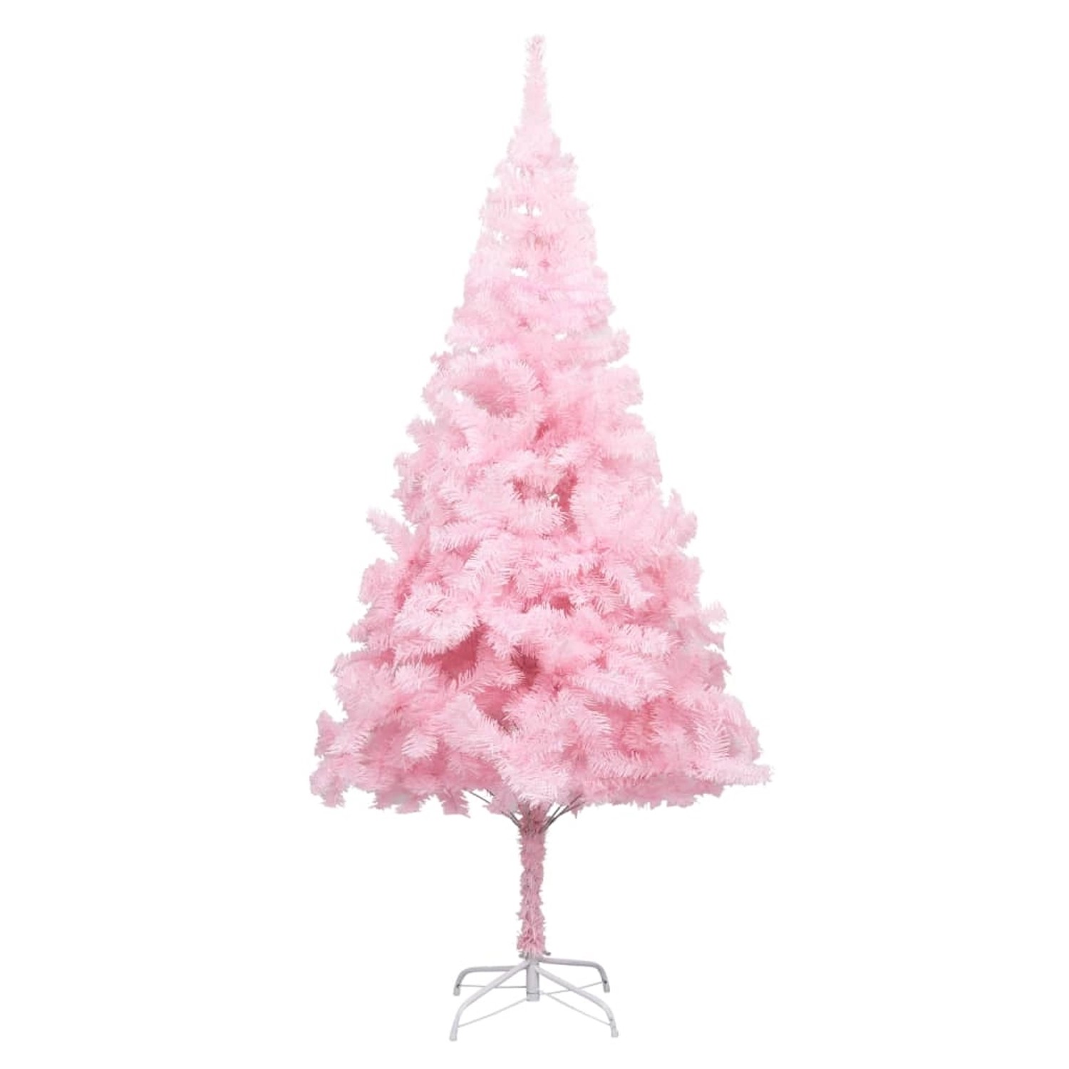 vidaXL Künstlicher Weihnachtsbaum mit LEDs & Kugeln Rosa 210 cm PVC von VIDAXL
