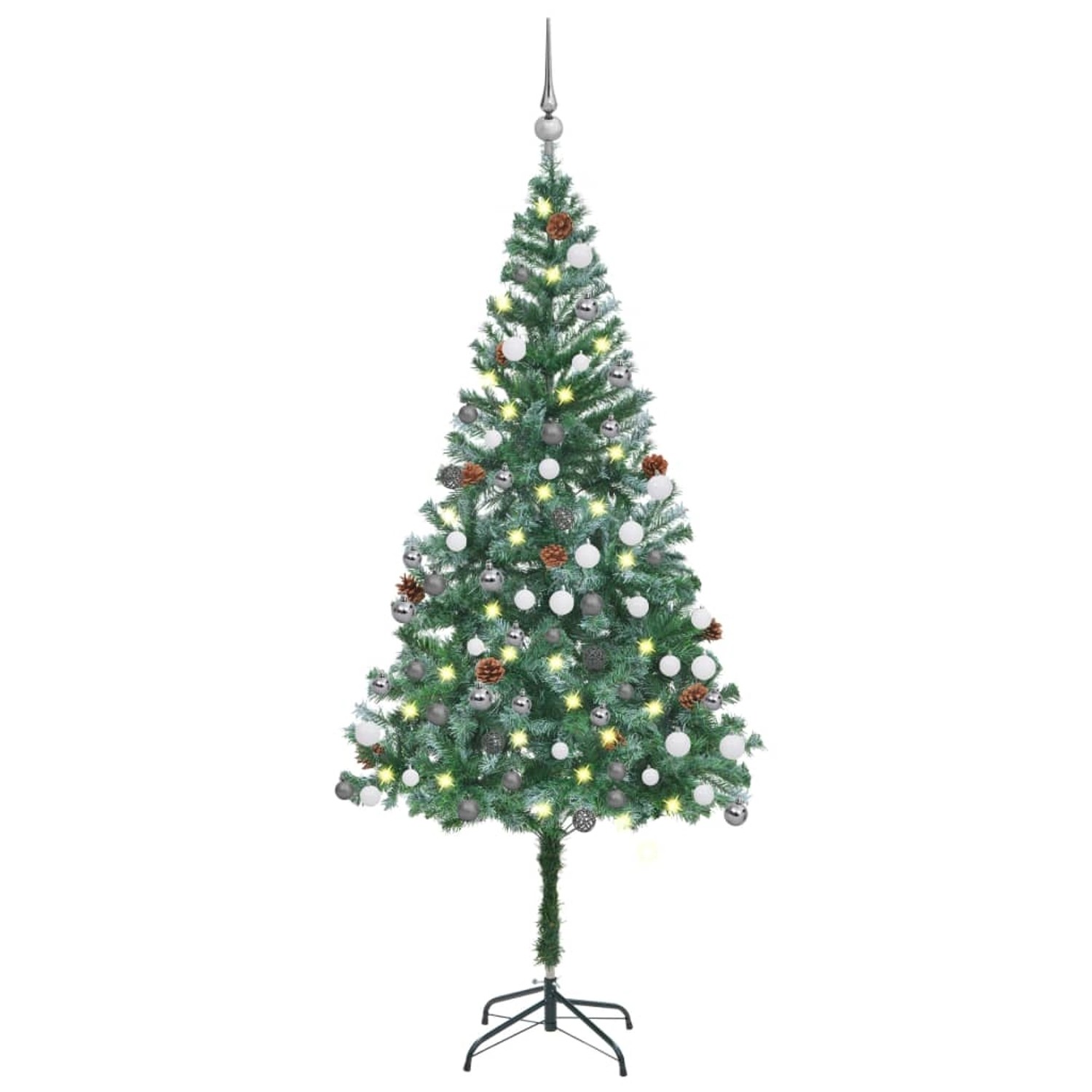 vidaXL Künstlicher Weihnachtsbaum mit LEDs & Kugeln & Zapfen 180 cm Modell 3 von VIDAXL