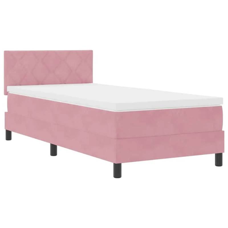 vidaXL LED Boxspringbett mit Matratze Rosa 100 x 200 cm Samt 3342703 vidaXL LED Boxspringbett mit Matratze Rosa 100 x 200 cm Samt 3342703 von VIDAXL