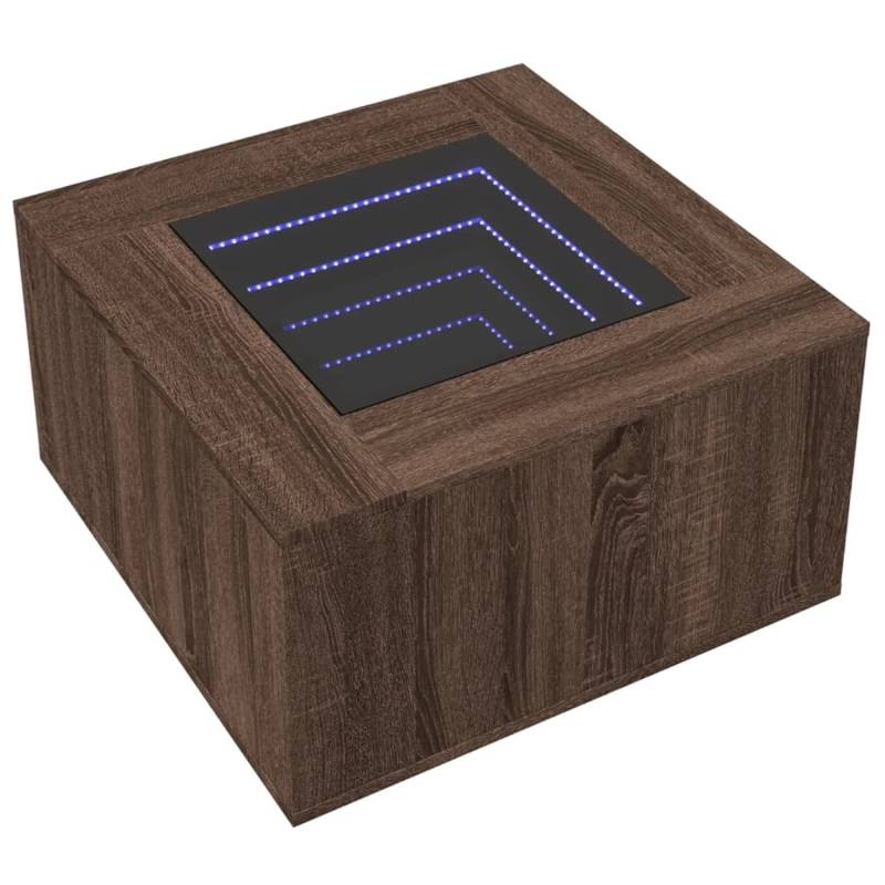 vidaXL LED-Couchtisch Braun Eichen-Optik 60x60x40 cm Holzwerkstoff 847573 von VIDAXL