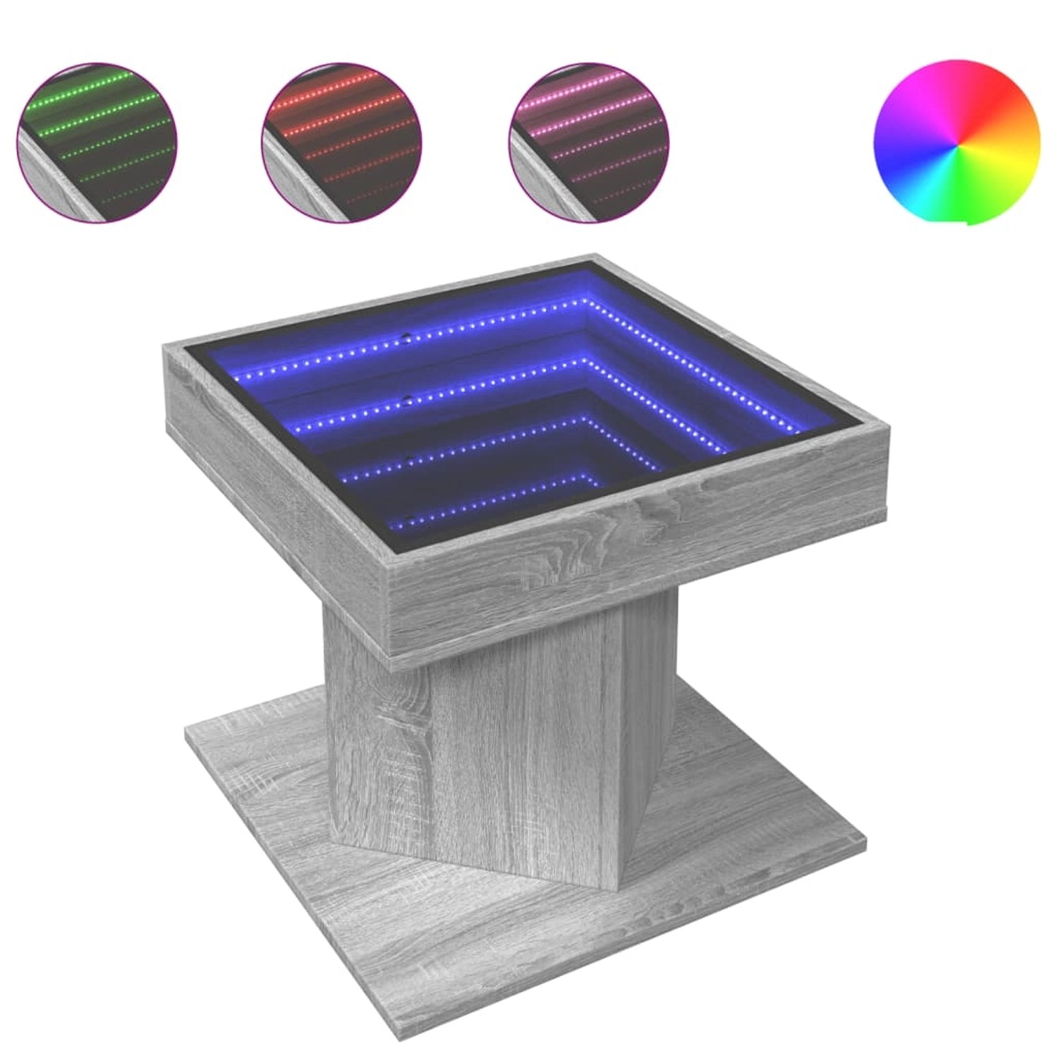 vidaXL LED-Couchtisch Grau Sonoma 50x50x45 cm Holzwerkstoff vidaXL LED-Couchtisch Grau Sonoma 50x50x45 cm Holzwerkstoff von VIDAXL